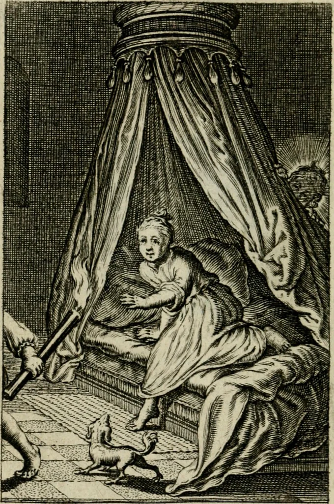 An illustration from Goddelycke wenschen : verlicht met sinne-beelden, ghedichten en vierighe uyt-spraecken der oud-vaeders, 1629, leaf 393