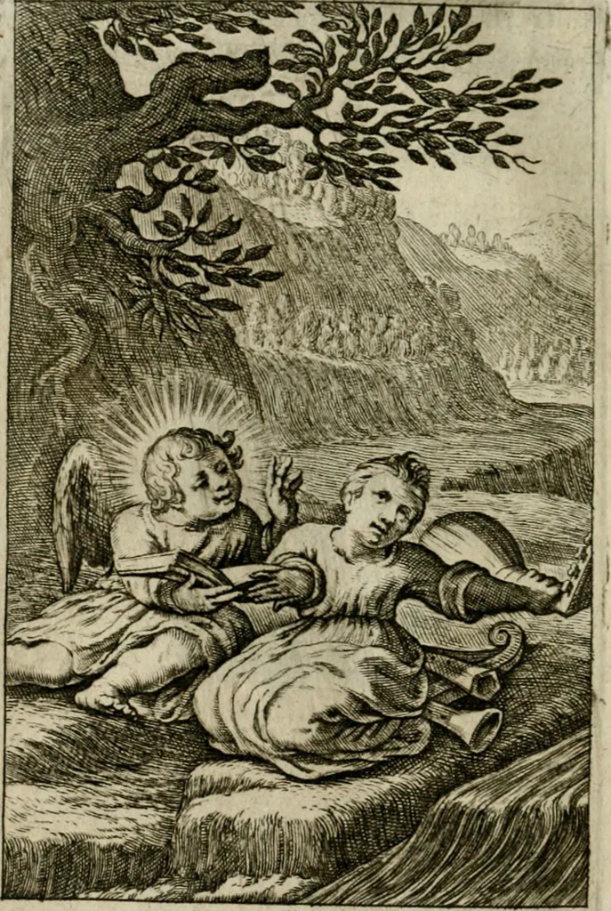 An illustration from Goddelycke wenschen : verlicht met sinne-beelden, ghedichten en vierighe uyt-spraecken der oud-vaeders, 1629, leaf 457