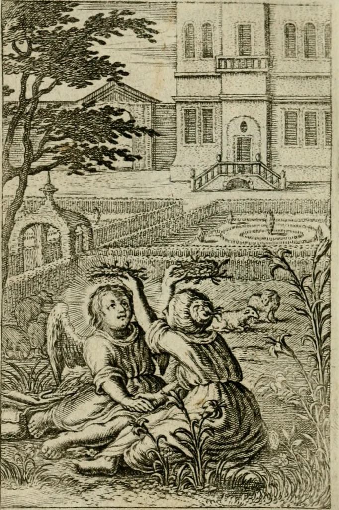 An illustration from Goddelycke wenschen : verlicht met sinne-beelden, ghedichten en vierighe uyt-spraecken der oud-vaeders, 1629, leaf 501
