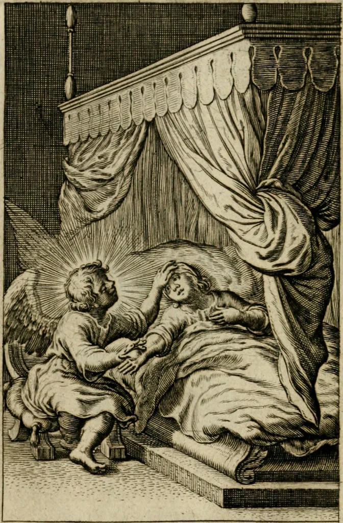 An illustration from Goddelycke wenschen : verlicht met sinne-beelden, ghedichten en vierighe uyt-spraecken der oud-vaeders, 1629, leaf 53