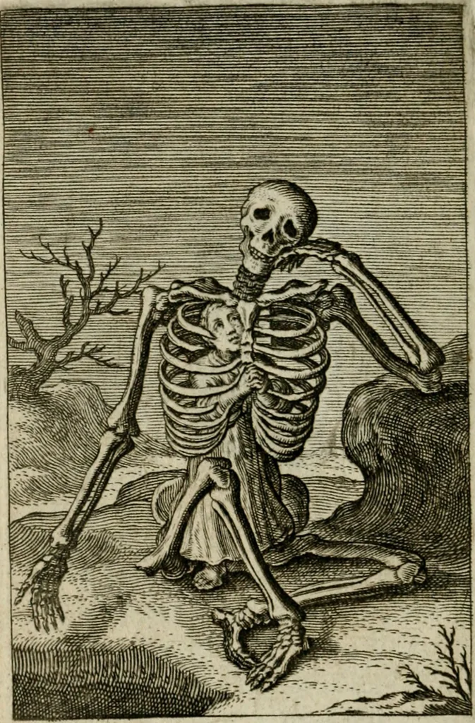 An illustration from Goddelycke wenschen : verlicht met sinne-beelden, ghedichten en vierighe uyt-spraecken der oud-vaeders, 1629, leaf 585