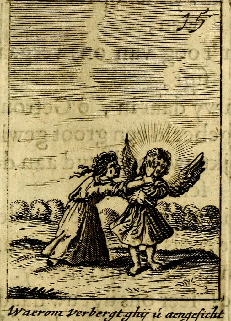 An illustration from Goddelyke liefde-vlammen, van een boetvaardige, geheyligde, liefhebbende, en aan haar selfs-stervende ziele : in drie deelen verdeelt, af-gebeeld door vijftig nette koopere figuuren : neffens haar verzen, aanmerkingen, gezangen, en ziel-zuchtingen, 1711, leaf 82