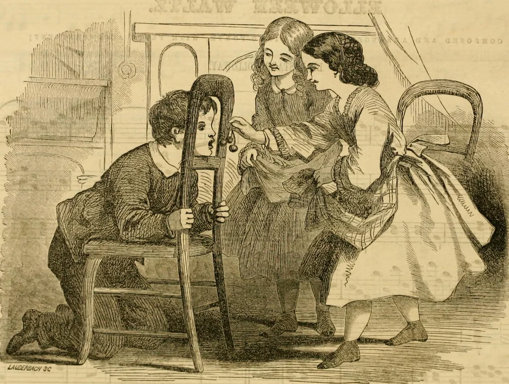 An illustration from Godey's lady's book 1861 Jan -June; Jul - Dec, 1861, leaf 1019