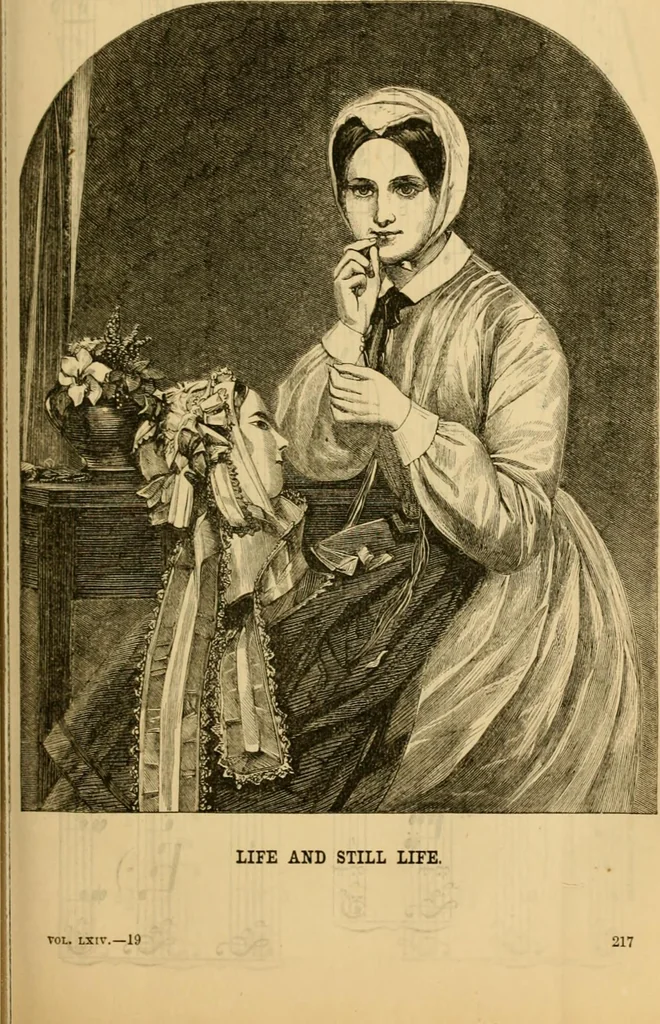 An illustration from Godey's lady's book 1862 Jan -June; Jul - Dec, 1862, leaf 831