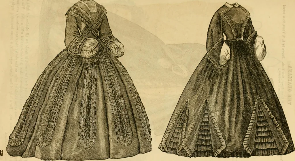 An illustration from Godey's lady's book 1863 Jan -June; Jul - Dec, 1863, leaf 825