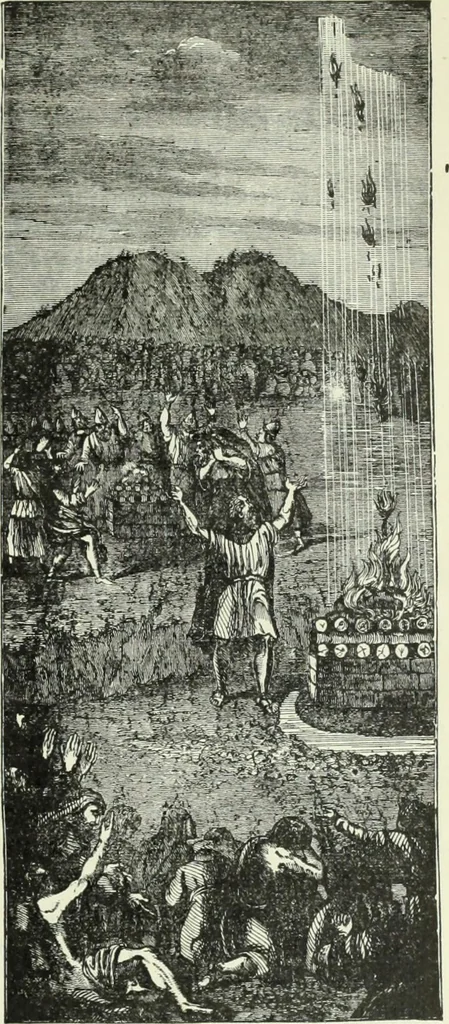 An illustration from Gods and devils of mankind : the whole dark picture strikingly contrasted with the beauty and purity of revealed religion / by Frank S. Dobbins ; assisted by Hon. S. Wells Williams, 1897, leaf 148