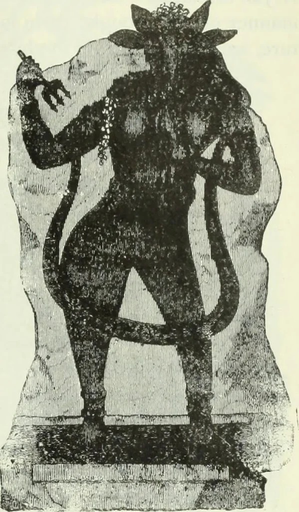 An illustration from Gods and devils of mankind : the whole dark picture strikingly contrasted with the beauty and purity of revealed religion / by Frank S. Dobbins ; assisted by Hon. S. Wells Williams, 1897, leaf 214