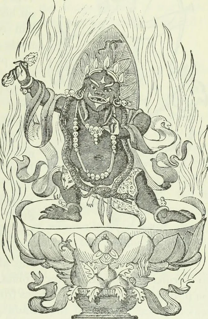 An illustration from Gods and devils of mankind : the whole dark picture strikingly contrasted with the beauty and purity of revealed religion / by Frank S. Dobbins ; assisted by Hon. S. Wells Williams, 1897, leaf 226