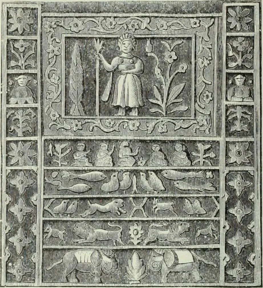 An illustration from Gods and devils of mankind : the whole dark picture strikingly contrasted with the beauty and purity of revealed religion / by Frank S. Dobbins ; assisted by Hon. S. Wells Williams, 1897, leaf 249