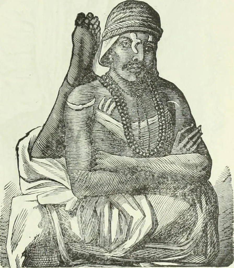An illustration from Gods and devils of mankind : the whole dark picture strikingly contrasted with the beauty and purity of revealed religion / by Frank S. Dobbins ; assisted by Hon. S. Wells Williams, 1897, leaf 280