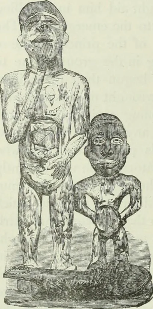 An illustration from Gods and devils of mankind : the whole dark picture strikingly contrasted with the beauty and purity of revealed religion / by Frank S. Dobbins ; assisted by Hon. S. Wells Williams, 1897, leaf 357