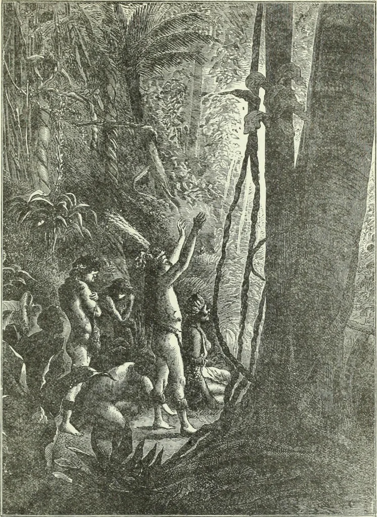 An illustration from Gods and devils of mankind : the whole dark picture strikingly contrasted with the beauty and purity of revealed religion / by Frank S. Dobbins ; assisted by Hon. S. Wells Williams, 1897, leaf 374