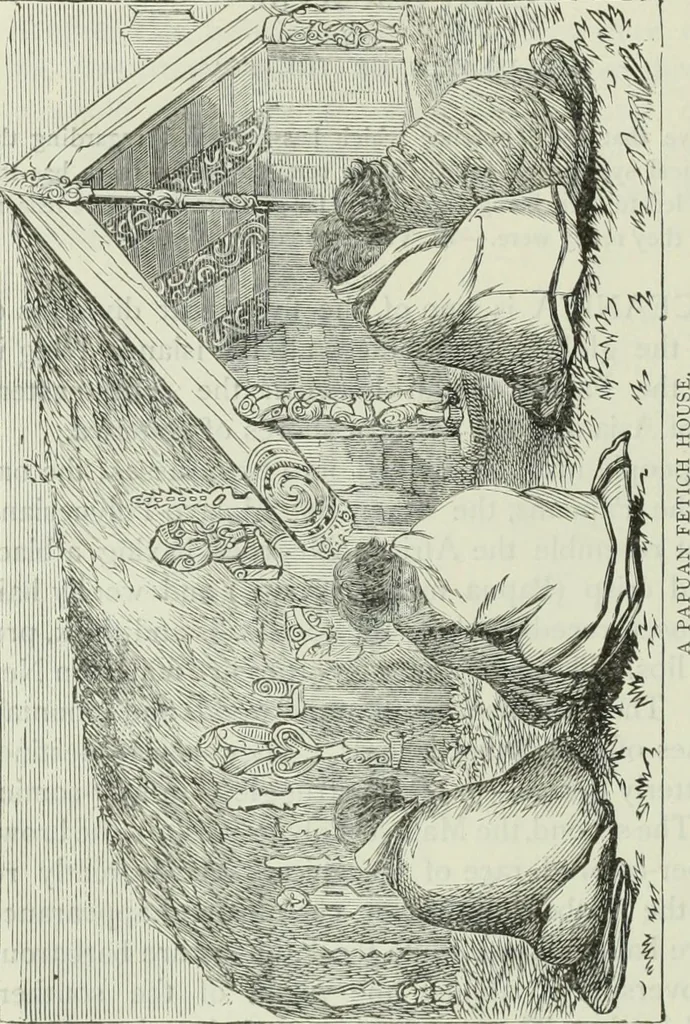 An illustration from Gods and devils of mankind : the whole dark picture strikingly contrasted with the beauty and purity of revealed religion / by Frank S. Dobbins ; assisted by Hon. S. Wells Williams, 1897, leaf 389