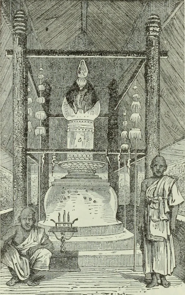 An illustration from Gods and devils of mankind : the whole dark picture strikingly contrasted with the beauty and purity of revealed religion / by Frank S. Dobbins ; assisted by Hon. S. Wells Williams, 1897, leaf 591