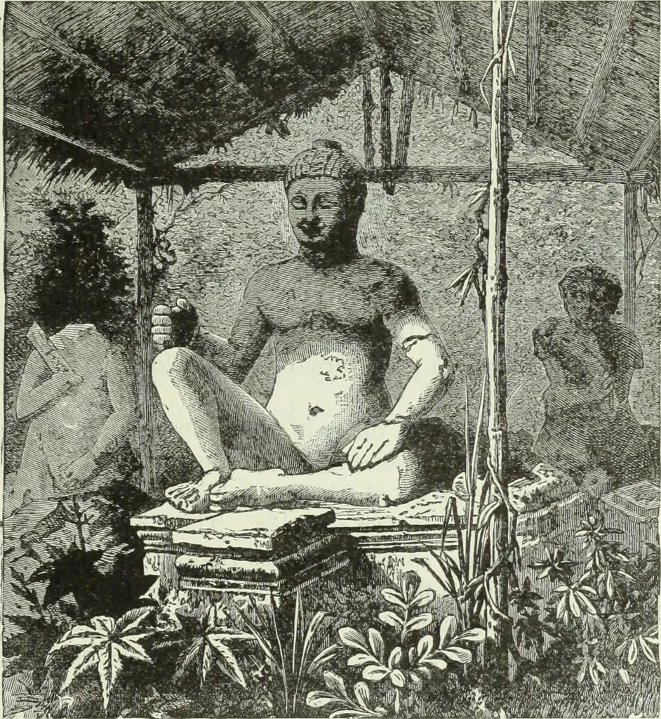 An illustration from Gods and devils of mankind : the whole dark picture strikingly contrasted with the beauty and purity of revealed religion / by Frank S. Dobbins ; assisted by Hon. S. Wells Williams, 1897, leaf 596