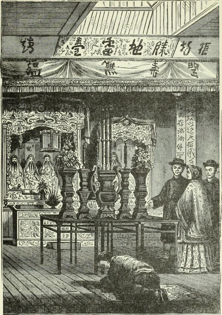 An illustration from Gods and devils of mankind : the whole dark picture strikingly contrasted with the beauty and purity of revealed religion / by Frank S. Dobbins ; assisted by Hon. S. Wells Williams, 1897, leaf 624