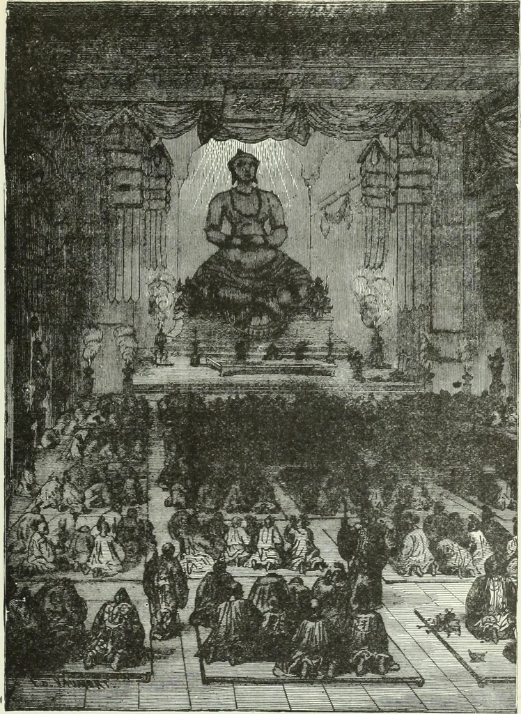 An illustration from Gods and devils of mankind : the whole dark picture strikingly contrasted with the beauty and purity of revealed religion / by Frank S. Dobbins ; assisted by Hon. S. Wells Williams, 1897, leaf 628