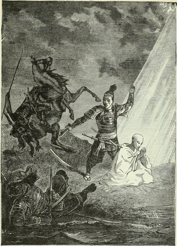 An illustration from Gods and devils of mankind : the whole dark picture strikingly contrasted with the beauty and purity of revealed religion / by Frank S. Dobbins ; assisted by Hon. S. Wells Williams, 1897, leaf 660