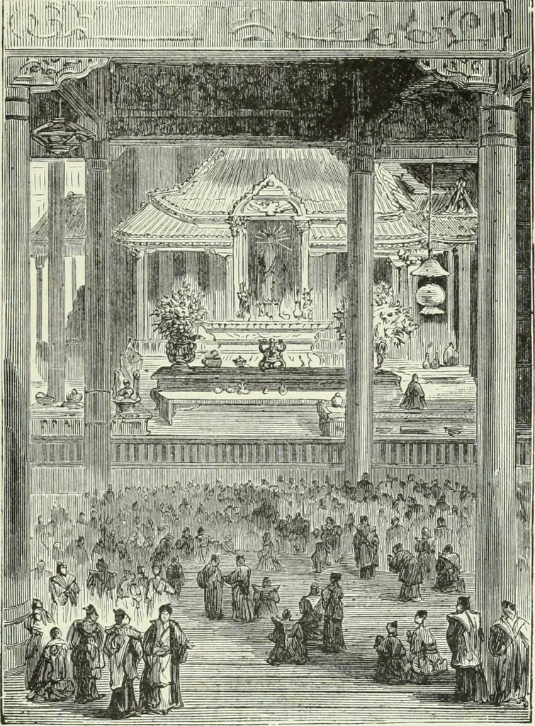 An illustration from Gods and devils of mankind : the whole dark picture strikingly contrasted with the beauty and purity of revealed religion / by Frank S. Dobbins ; assisted by Hon. S. Wells Williams, 1897, leaf 686
