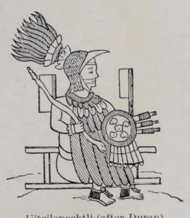 An illustration from The gods of Mexico, 1923, leaf 101