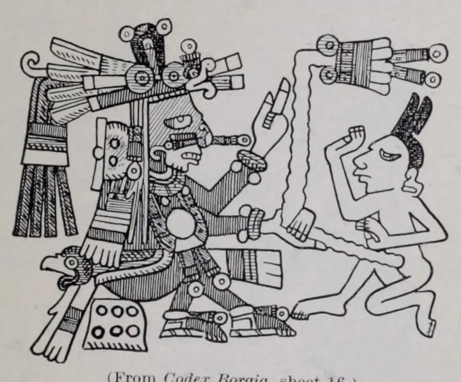 An illustration from The gods of Mexico, 1923, leaf 255