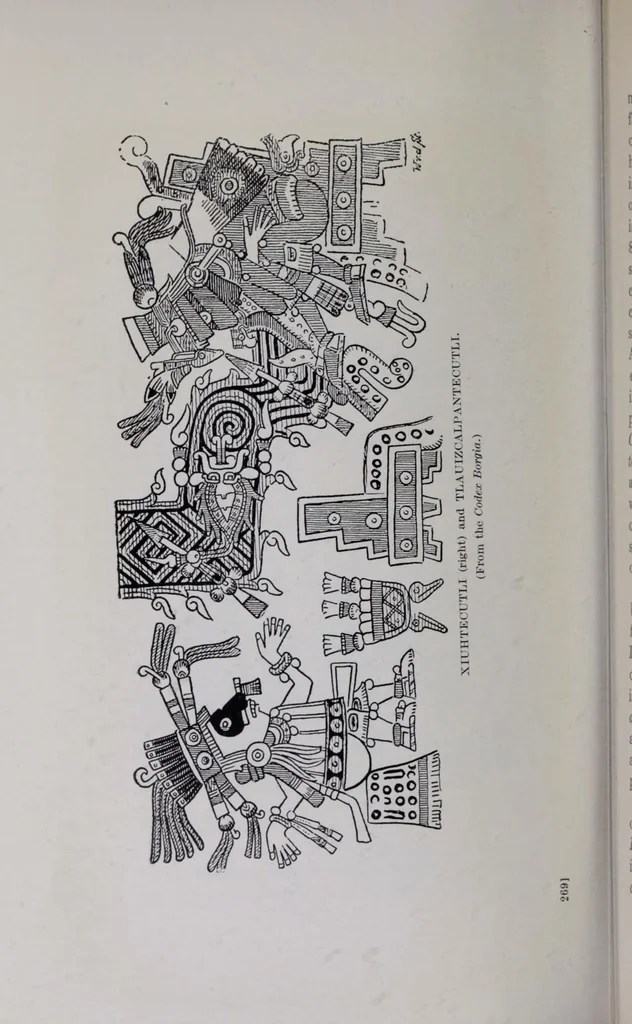 An illustration from The gods of Mexico, 1923, leaf 344