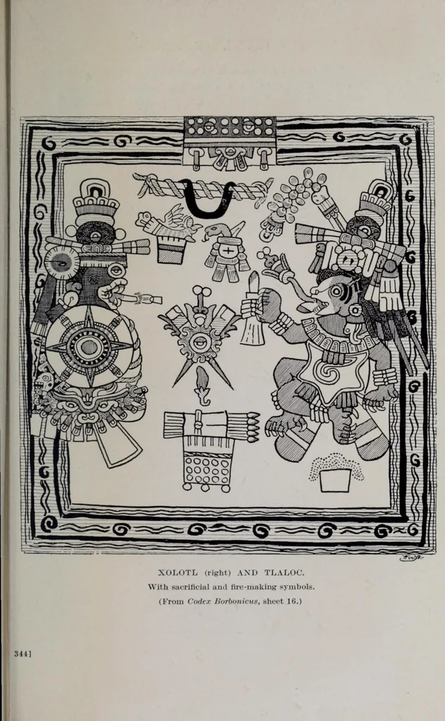 An illustration from The gods of Mexico, 1923, leaf 441