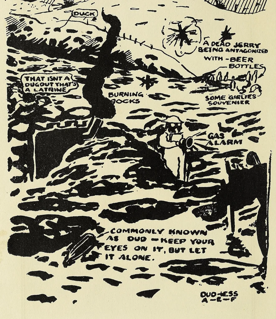 An illustration from "Going thru" with a golden spoon : an illustrated story of the 52nd Brigade Field Artillery, American Expeditionary Forces, 1919, leaf 30