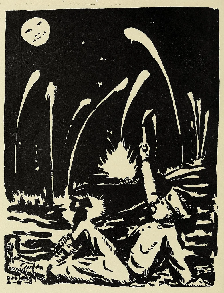 An illustration from "Going thru" with a golden spoon : an illustrated story of the 52nd Brigade Field Artillery, American Expeditionary Forces, 1919, leaf 48