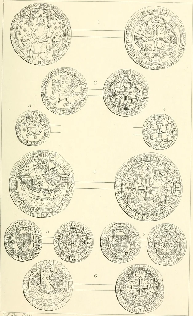 An illustration from The gold coins of England, arranged and described: being a sequel to Mr. Hawkins' Silver coins of England, 1884, leaf 227