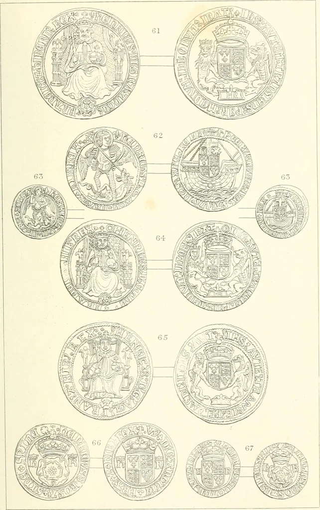 An illustration from The gold coins of England, arranged and described: being a sequel to Mr. Hawkins' Silver coins of England, 1884, leaf 243