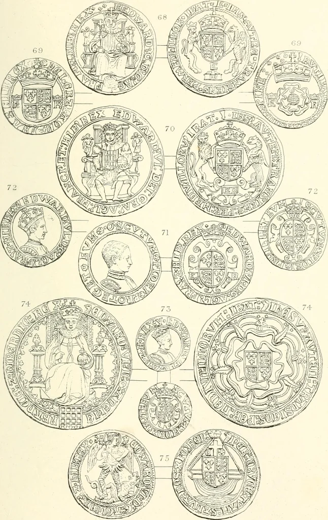 An illustration from The gold coins of England, arranged and described: being a sequel to Mr. Hawkins' Silver coins of England, 1884, leaf 245