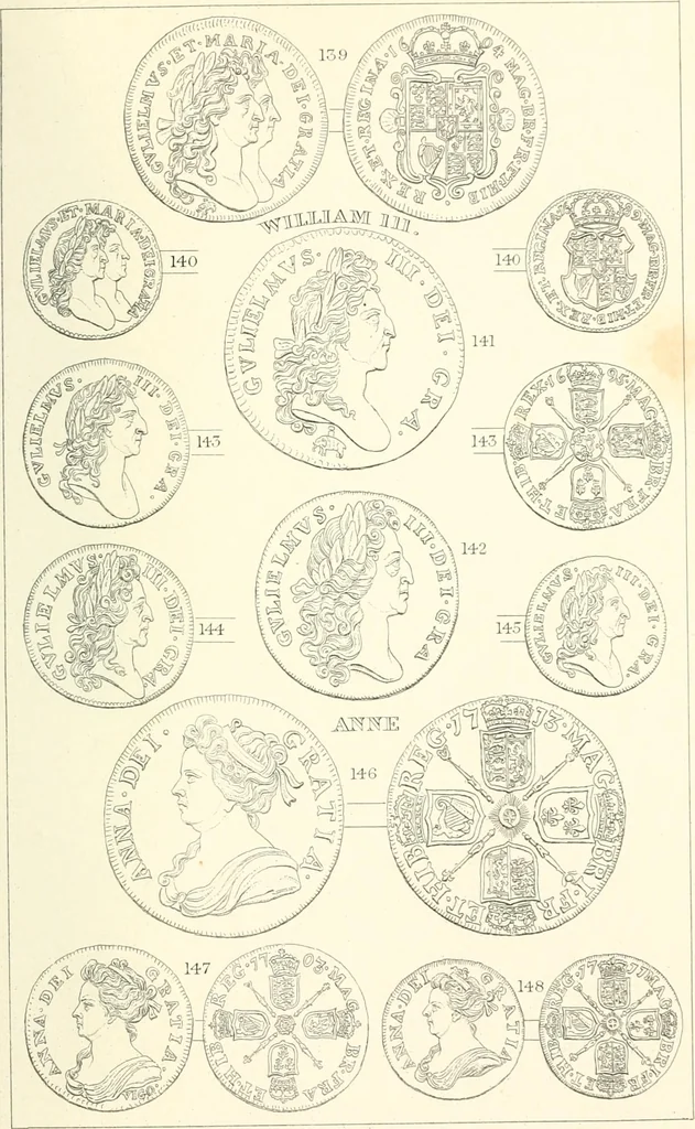 An illustration from The gold coins of England, arranged and described: being a sequel to Mr. Hawkins' Silver coins of England, 1884, leaf 265