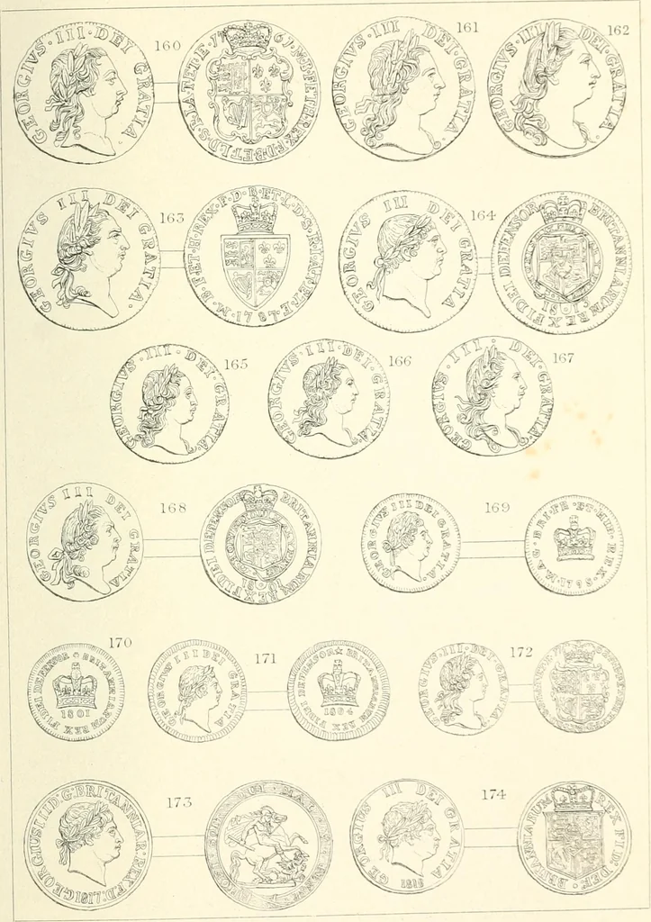 An illustration from The gold coins of England, arranged and described: being a sequel to Mr. Hawkins' Silver coins of England, 1884, leaf 269
