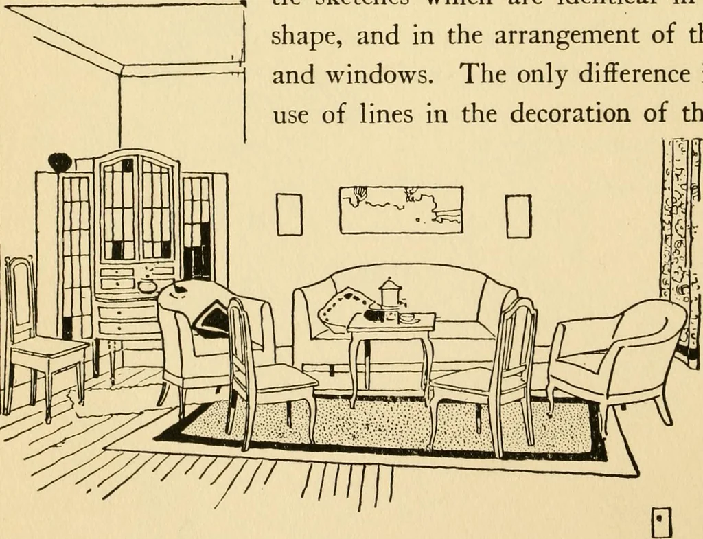 An illustration from Good taste in home furnishing, 1915, leaf 33