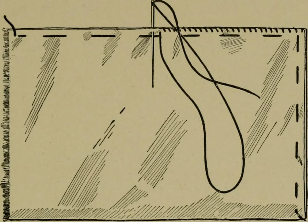An illustration from Goodwin's course in sewing; practical instruction in needlework for use in schools and at home, 1910, leaf 27