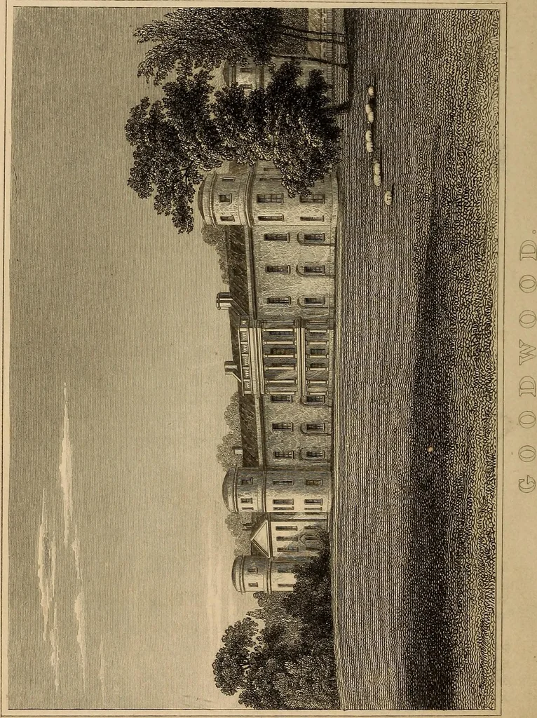An illustration from Goodwood; its house, park and grounds, with a catalogue raisonné of the pictures in the gallery of His Grace the Duke of Richmond, K.G. To which are added an account of the ancient encampment, tumuli, and British village, on the adjacent downs: and a detailed record of the Goodwood races from their first establishment.., 1839, leaf 4