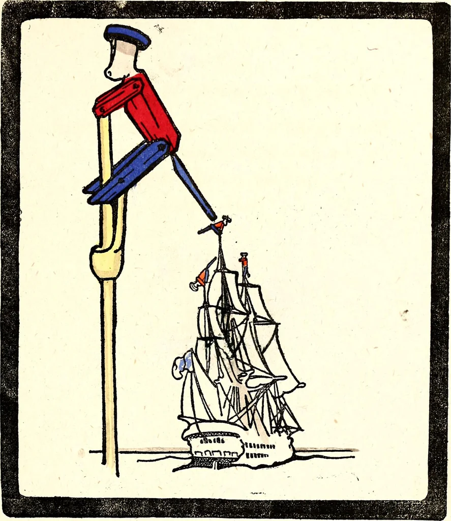 An illustration from Gordon Craig's book of penny toys, 1899, leaf 28