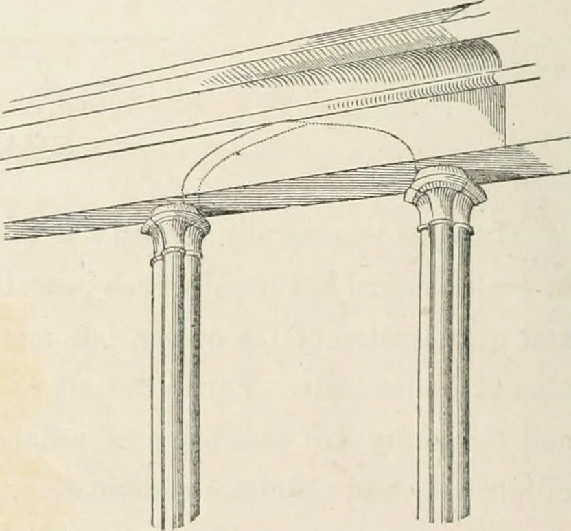 An illustration from Gothic architecture applied to modern residences; containing designs of all the important parts of a private dwelling, exhibited in elaborate perspective drawings, together with large and copious details, 1849, leaf 15