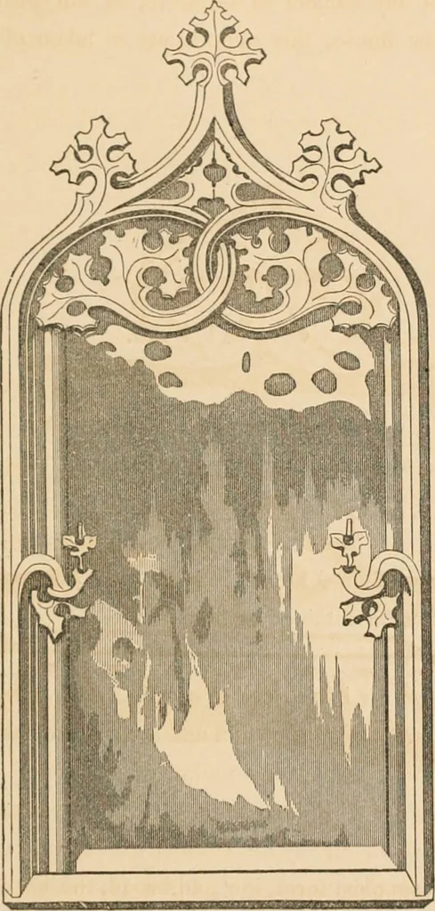 An illustration from Gothic architecture applied to modern residences; containing designs of all the important parts of a private dwelling, exhibited in elaborate perspective drawings, together with large and copious details, 1849, leaf 52