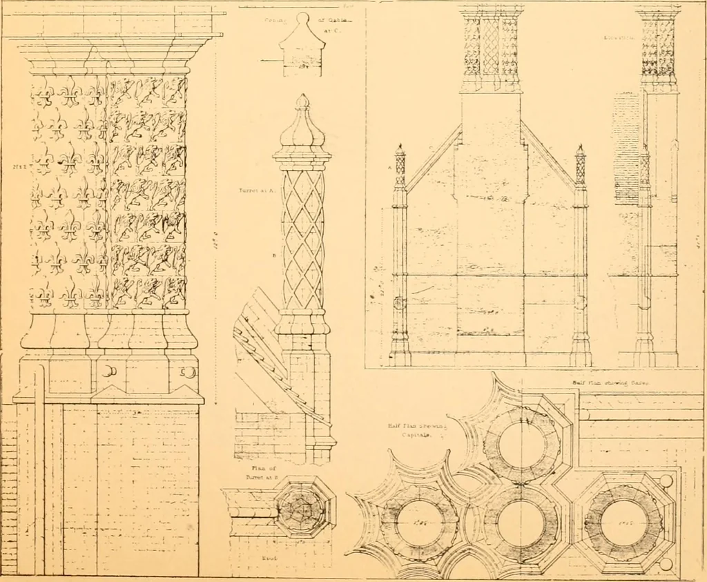 An illustration from Gothic architecture selected from various ancient edifices in England,, 1920, leaf 129