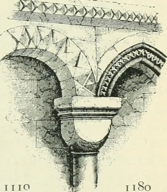 An illustration from Gothic architecture in England and France, 1911, leaf 155