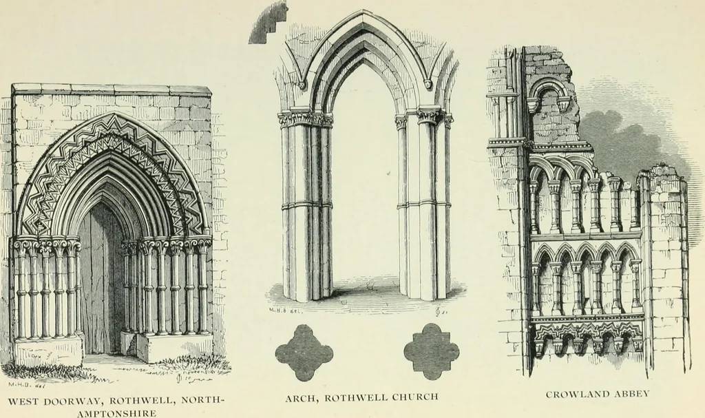 An illustration from Gothic architecture in England and France, 1911, leaf 257