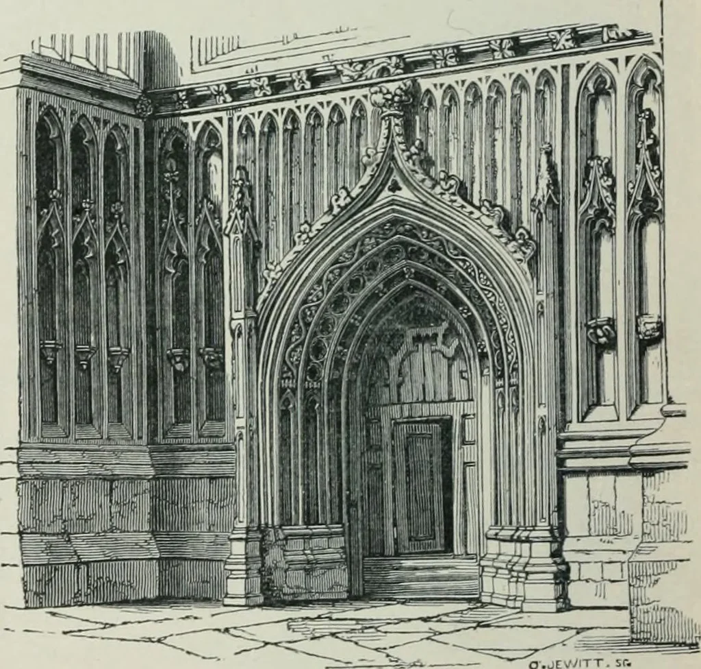 An illustration from Gothic architecture in England and France, 1911, leaf 328