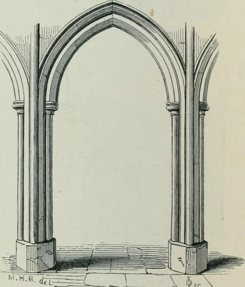 An illustration from Gothic architecture in England and France, 1911, leaf 330