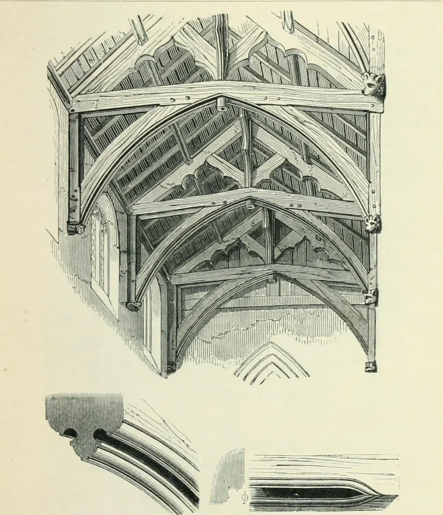 An illustration from Gothic architecture in England and France, 1911, leaf 345