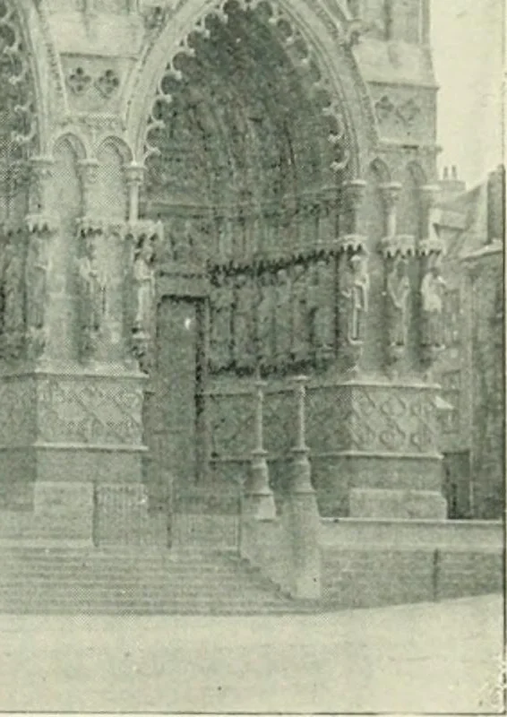 An illustration from Gothic architecture in England and France, 1911, leaf 353