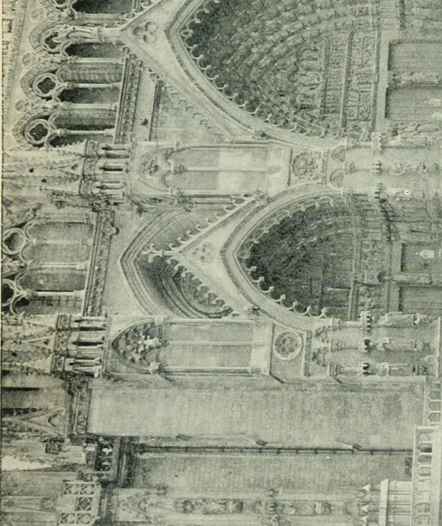 An illustration from Gothic architecture in England and France, 1911, leaf 353