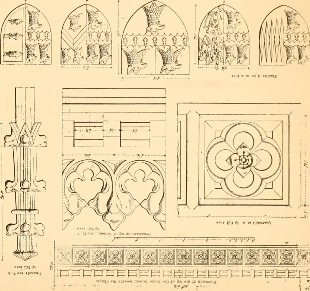 An illustration from Gothic architecture selected from various ancient edifices in England,, 1920, leaf 96