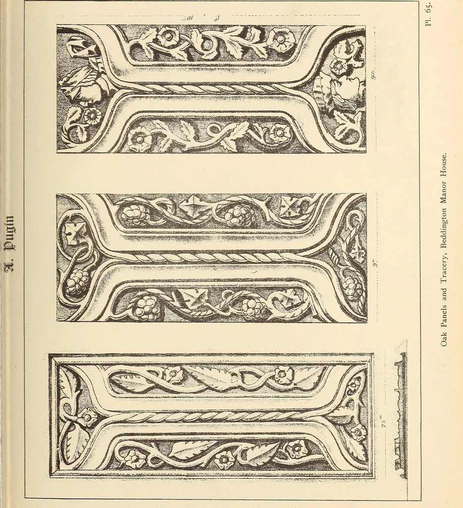 An illustration from Gothic ornaments, selected from various ancient buildings in England and France : exhibiting numerous specimens of every description of decorative detail, from the XIth. to the beginning of the XVIth. cent., 1900, leaf 141